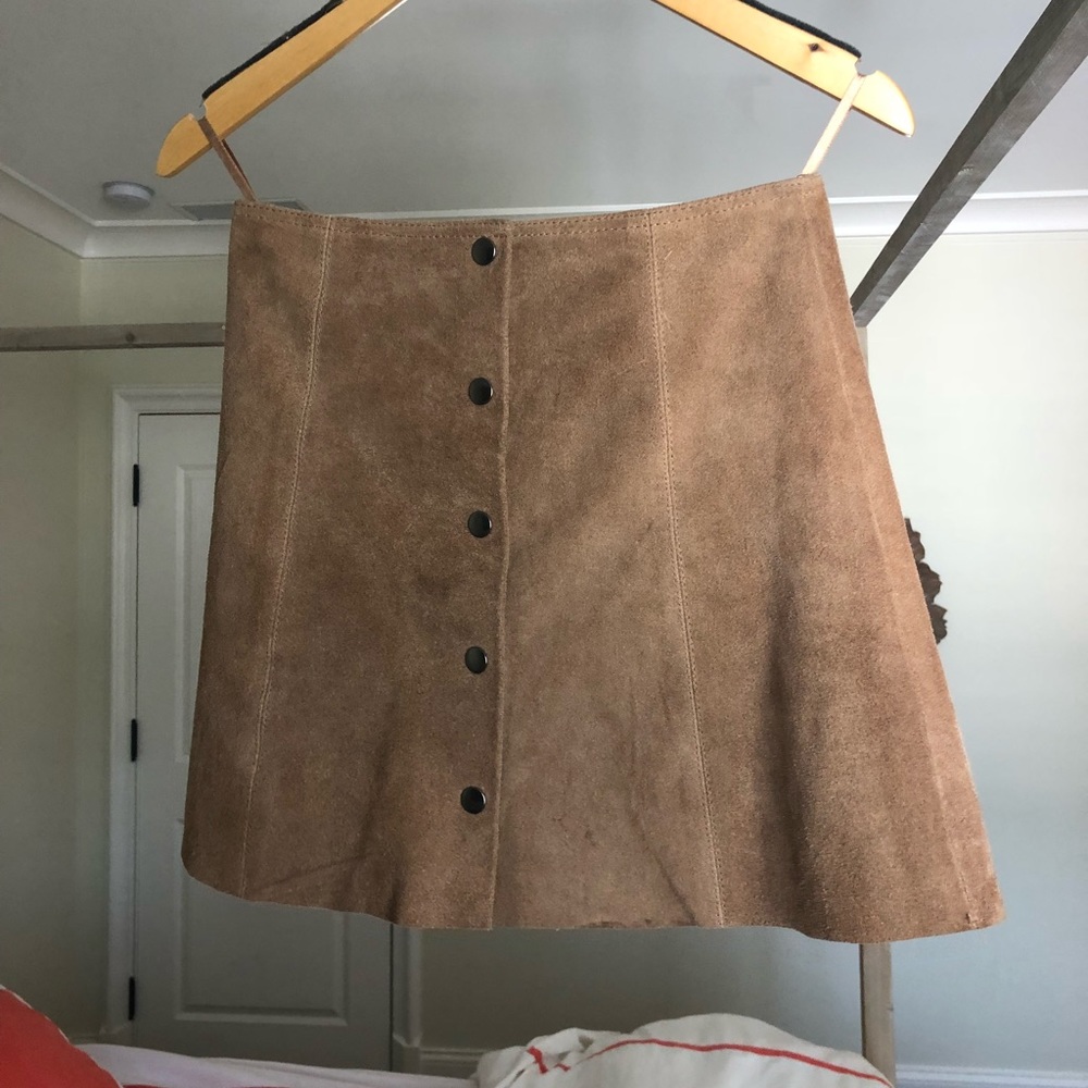 TopShop Suede Button Up skirt